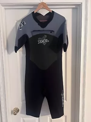 XCEL Men's Short Sleeve Spring Wetsuit 2mm XFLEX X-Zip 2.0 - Excellent Condition • $14.99