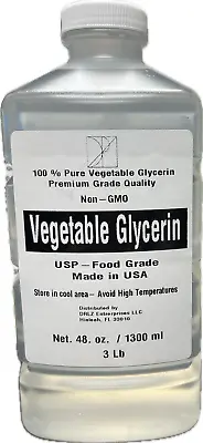 Vegetable Glycerin Bulk  3 Lbs. 48oz  USP 99.9 % Pure Food Grade Liquid • $18.99