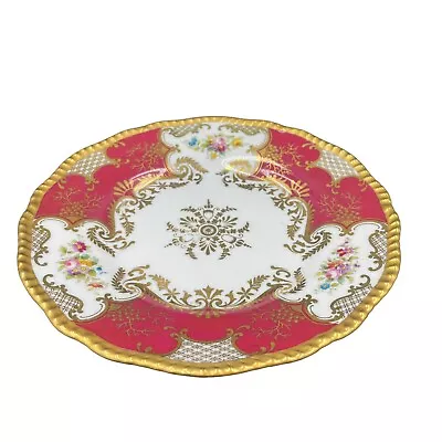 Antique D&C France Limoges Floral Red Heavy Gold Gilt Plate 8.25” Duhlin Martin2 • $112.41