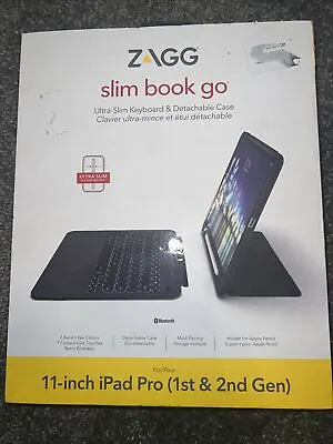 $21.99 • Buy ZAGG Slim Book Go Keyboard Folio Case For Apple IPad Pro 11  Black - Open Box