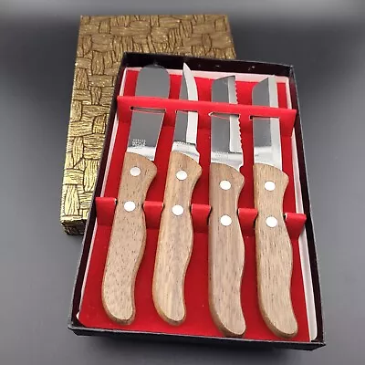 Vintage Vernco Hi CV Stainless Steal Knife Set With Teak Wood Handles Japan • $28.97