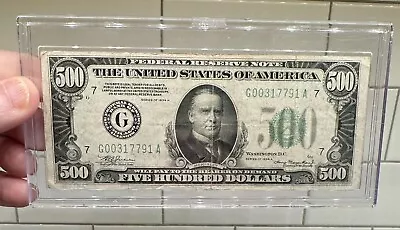 1934 A Five Hundred Dollar Bill US Rare Currency $500 Federal Reserve Chicago • $1325