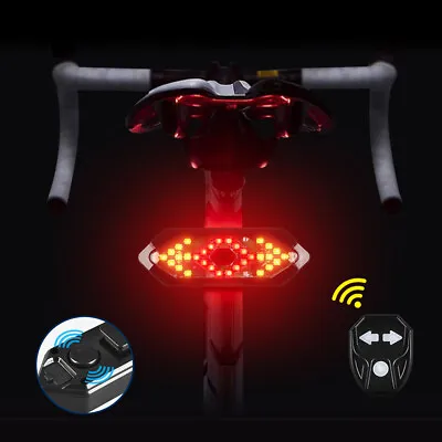 $11.99 • Buy US Bicycle Tail Light USB Smart Wireless Remote Control Turn Signal Warning Lamp