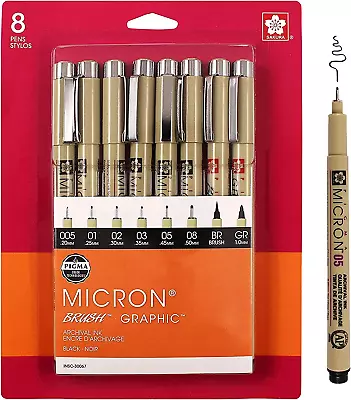 SAKURA Pigma Micron Fineliner Pens - Archival Black Ink Pens - Pens For Writing • $18.09