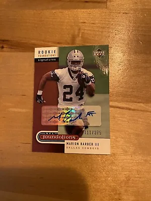 Marion Barber Iii Authentic Auto 2005 Ud Foundations Signatures Rc Card# /375 • $20
