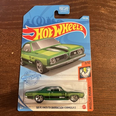 $2.99 • Buy Hot Wheels ‘68 Plymouth Barracuda Formula S HW Muscle Mania Green Brand New #239