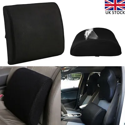 Memory Foam Seat Back Pain Support Booster Cushion Chair Car Pillow Lumbar Lower • £12.99