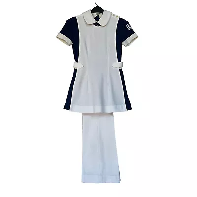 Vintage Nursing School Uniform Size 6/8 Navy Blue White Pants Tunic St Joseph • $89.99