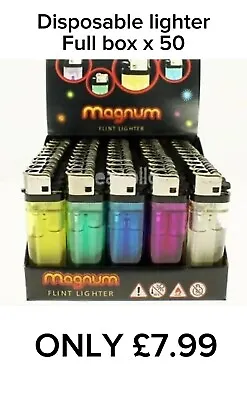 Disposable Lighters Child Safe Lighters Adjustable Flame Pack Of 50 • £7.99