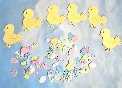 Die Cut Card Topper Easter Chick X 6 And Mini Easter Eggs X 114 Pastel Colours • £1.20