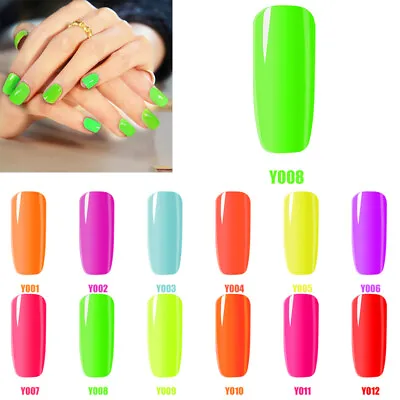 Anfillesan Neon Gel Nail Polish Colorful Fluorescent Soak Off UV Gel Varnish Art • $2.75