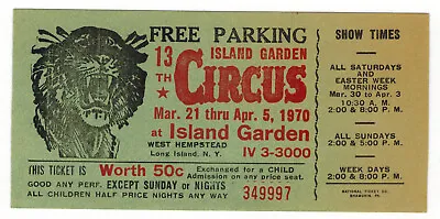 Vintage Original Unused 1970 ISLAND GARDEN ARENA CIRCUS LONG ISLAND NY Ticket • $11.99