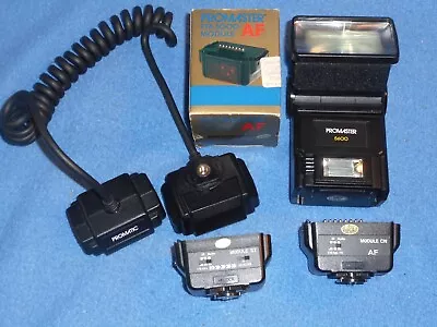 $40 • Buy Promaster 5600 Electronic Flash, Canon Module, Promatic Ext Cord, Stroboframe