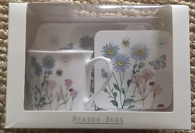 Creative Tops Meadow Bugs 'Time For Tea' Gift Set - Tray Mug & Coaster RHS Kew • £8