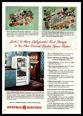 1948 General Electric Space Maker 6 Cubic Foot Refrigerator Vintage Print Ad • $9.95