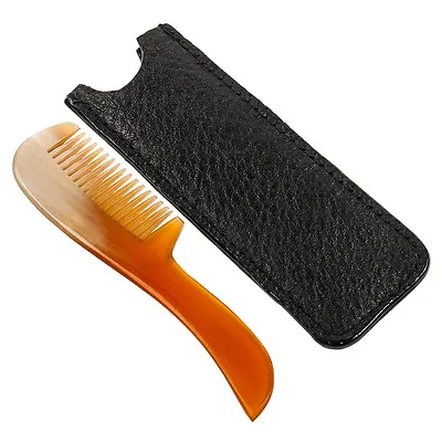 $14.99 • Buy Parker Safety Razor 100% Genuine Horn Mustache & Beard Comb In Leather Pouch