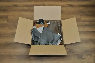 $24.99 • Buy 10 Lb Box Mixed Colors Cowhide Remnants Scrap Leather Pieces Free Shipping