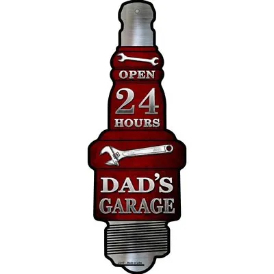 Dad's Garage Novelty Metal Spark Plug Sign • $8.89