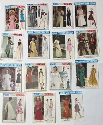 Vintage 1960's Vogue Pattern Lot Yves Saint Laurent /dior /givenchy /valentino • $49.99