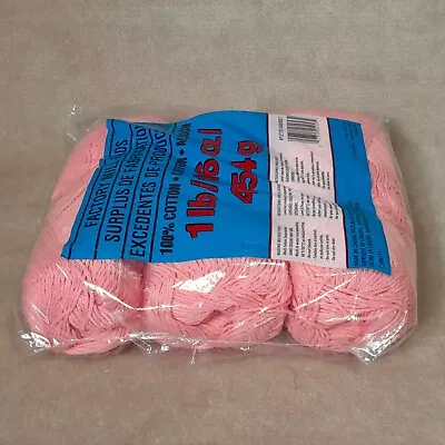 Factory Mill Ends Unbranded 100% Cotton Yarn Pink 3 Skeins 1LB/16OZ • $16
