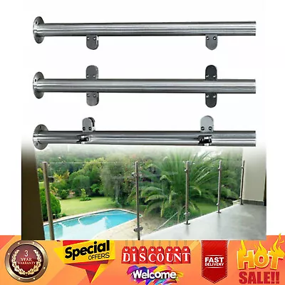 Glass Balustrade Railing Posts Clamp Stainless Steel For Garden Balcony Decking • £26.58