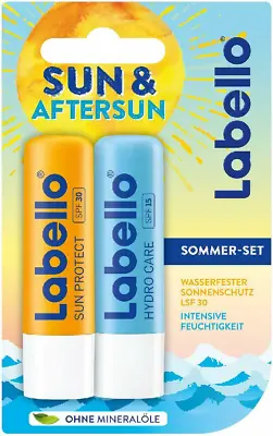 Pack Of Labello SPF30+ Sun Protection + Hydro Care Lip Care Set  Set Of 2  • £13.49