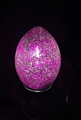 Egg Lamp Mosaic Deco Mini  Pink Rose Table Lamp Desk Bedside Living Room  77PR • £24.99