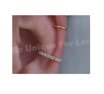 Cuff Ring Ear Fake Slide On Crystals Conch Cuff Wrap No Piercing- Hoop Earring • £3.49