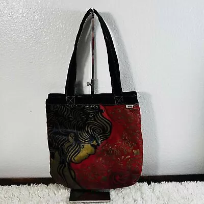Vans Womens Tote Bag Printed Design Black Handles Polyester Size 16 Inches • $22