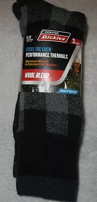 NEW !! 3 Dickies Steel Toe Performance Thermal Wool Blend Crew Socks Men's 6-12 • $9.99