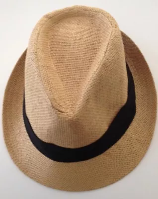 Women Men Fedora Trilby Gangster Cap Summer Beach Sun Straw Panama Hat Bow • $16.96