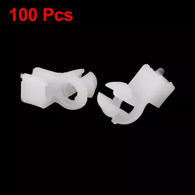 100 Pcs Car Auto White Plastic 8mm Dia Hole Door Lock Fastener Rod Clip • $9.02