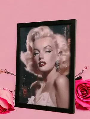 Marilyn Monroe Pinup Framed Picture Size A4 Wall Hanging • £9.99