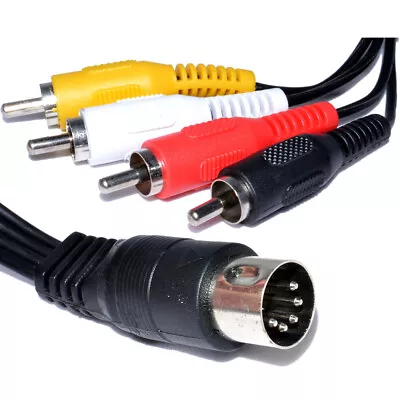 1.2m 5 Pin Male Din Plug To 4 X RCA Phono Male Plugs Audio Cable [006109] • £3.34