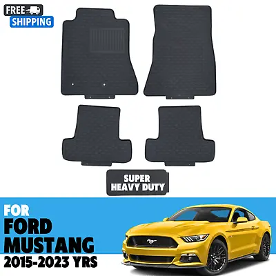 Floor Mats For 2015-2023 FORD MUSTANG All Weather SuperHeavyDuty Rubber Black • $78
