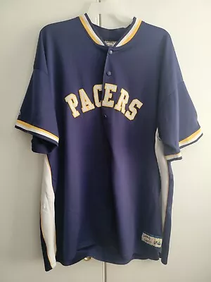 Vtg 90s Majestic Hardwood Classics Indiana Pacers Warm Up Shooting Shirt 2XL/3XL • $35