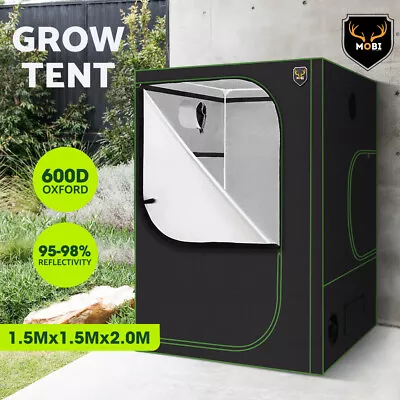 $169.95 • Buy Mobi Grow Tent Kits 1.5m X 1.5m X 2m Hydroponics Indoor Grow System