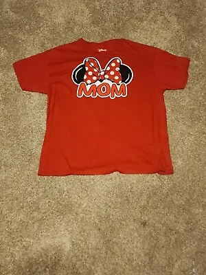 Disney Minnie Mouse Mom Shirt Womens XL Red Short Sleeve • $14.95