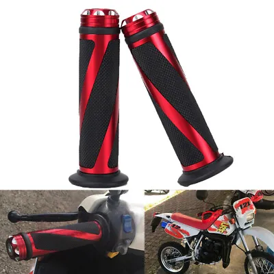 Motorcycle Red 7/8  Hand Grips For Honda Yamaha Suzuki Kawasaki Dirt Bikes ATV • $8.93