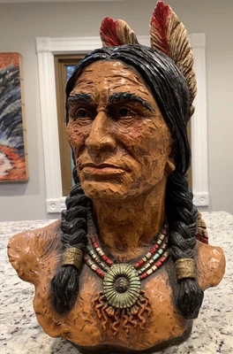 $179 • Buy 1972 Universal Statuary Corp. Native American Chief Bust By V. Kendrick #184