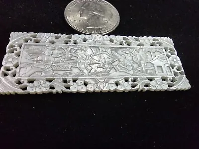 Exceptional-Quality Antique Armorial Chinese Mother-of-pearl Gambling Chip • $175