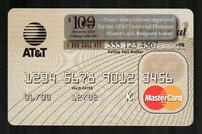 AT&T Universal Platinum MasterCard ( 2002 ) Promotional Card V2 • $2.50