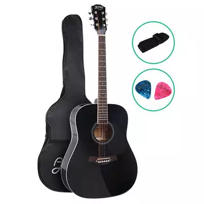 ALPHA 41 Inch Wooden Acoustic Guitar Black • $89.01