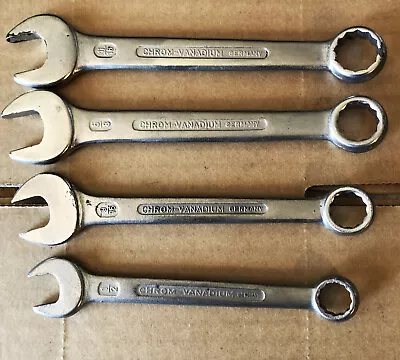 Vintage Chrom-Vanadium 4 Pc Combination Wrench Set 1/2  -11/16   Made In Germany • $22
