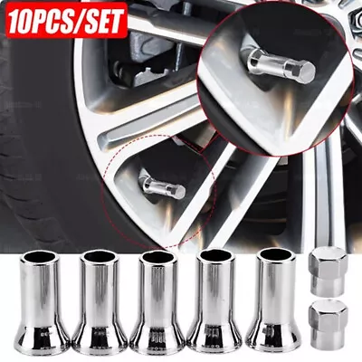 10Pcs TR414 Chrome Car Tire Tyre Wheel Valve Stem Hex Caps With Sleeve Cover • $4.19