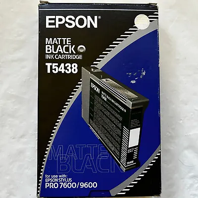 Epson Genuine 110ml Ink T5438 Matte Black Stylus Pro 7600/9600 Exp 10/2005 • $25.48