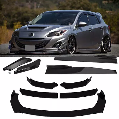 For 2004-21 Mazda 2 3 5 Front Bumper Lip Splitter Spoiler Side Skirt Body Kit • $59.99