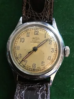 Old Vintage Men’s Meda Medana Cal 375 7 Jewels Trench Style Watch Spare Repairs • $31.13