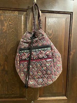Vera Bradley Vintage Drawstring Sling Backpack Floral Made USA Single Strap • $14.50