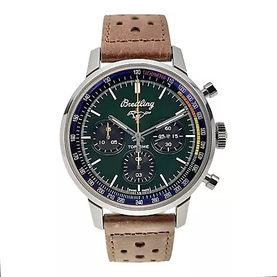 Breitling Top Time Ford Mustang Steel Green 42mm Automatic Men’s Watch A25310 • $4995